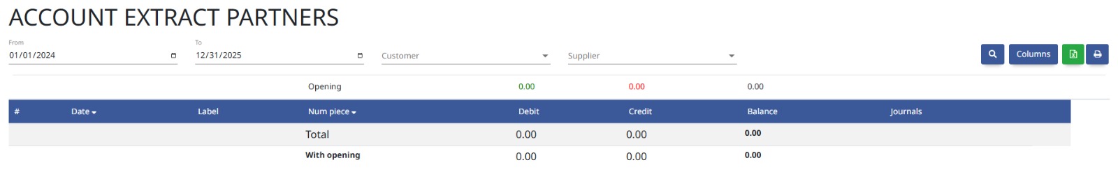 Accounts Extract